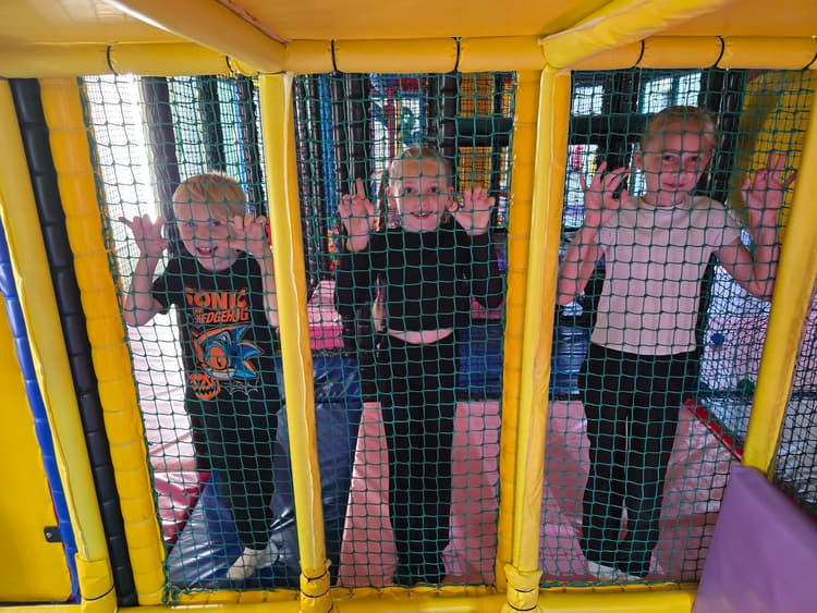Large indoor soft play frame at Buddies Play Den in Clay Cross.