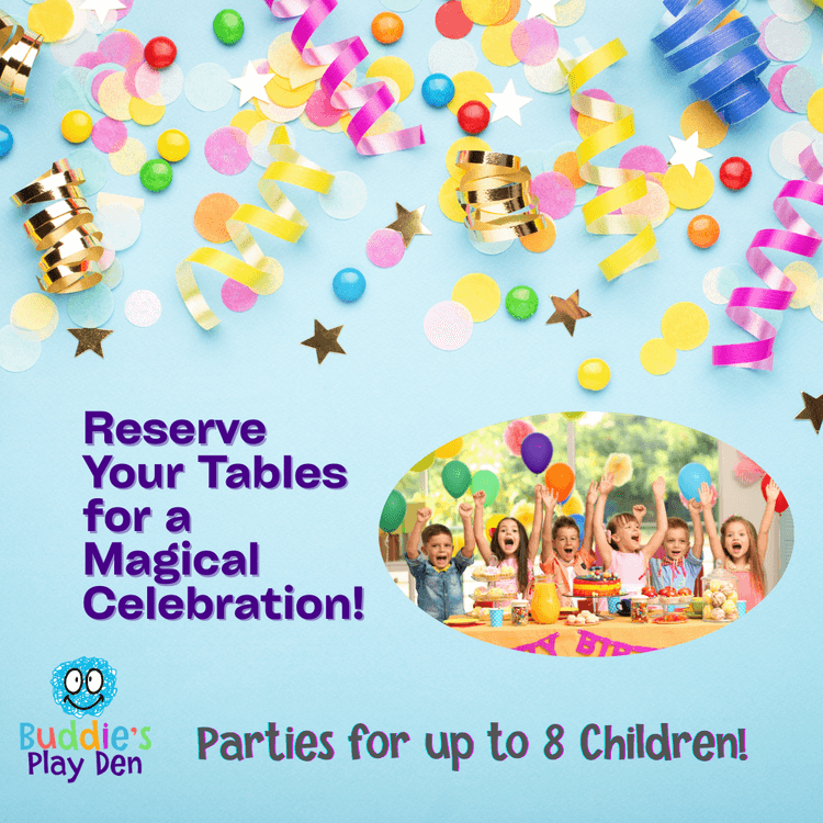Small group of children enjoying a soft play birthday party at Buddies Play Den in Clay Cross near Chesterfield.